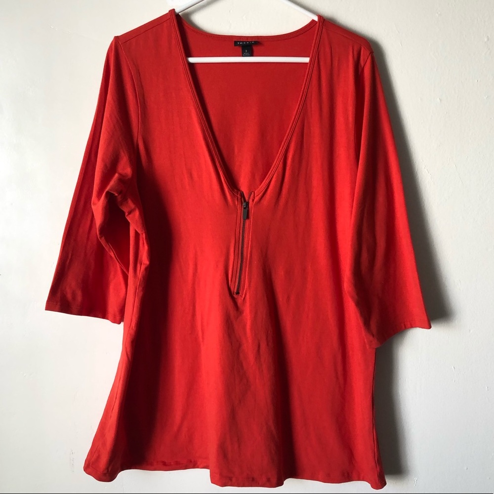 Torrid Orange Chic Top w/ Zipper Front - Picture 3 of 7